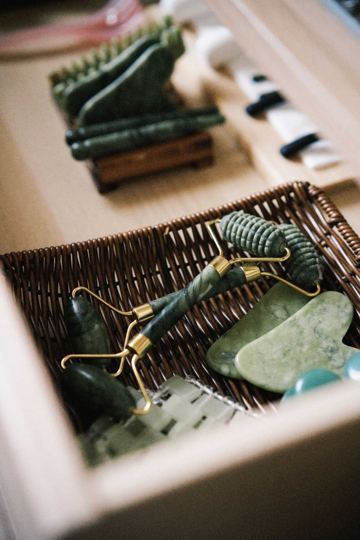 A calm, sunlit treatment room prepared for a Sculpt & Lift facial ritual